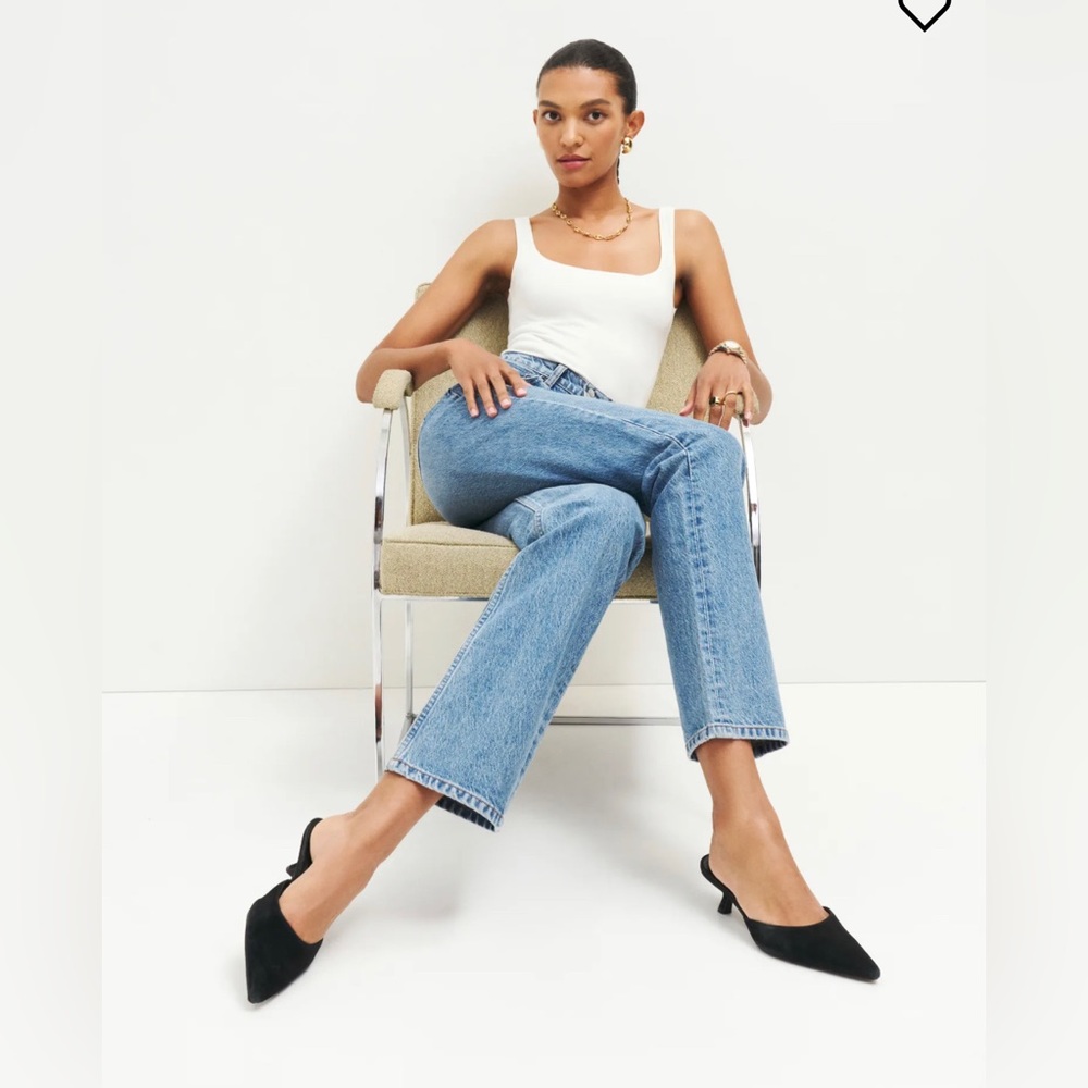 Reformation Wilda Kitten Mule Black